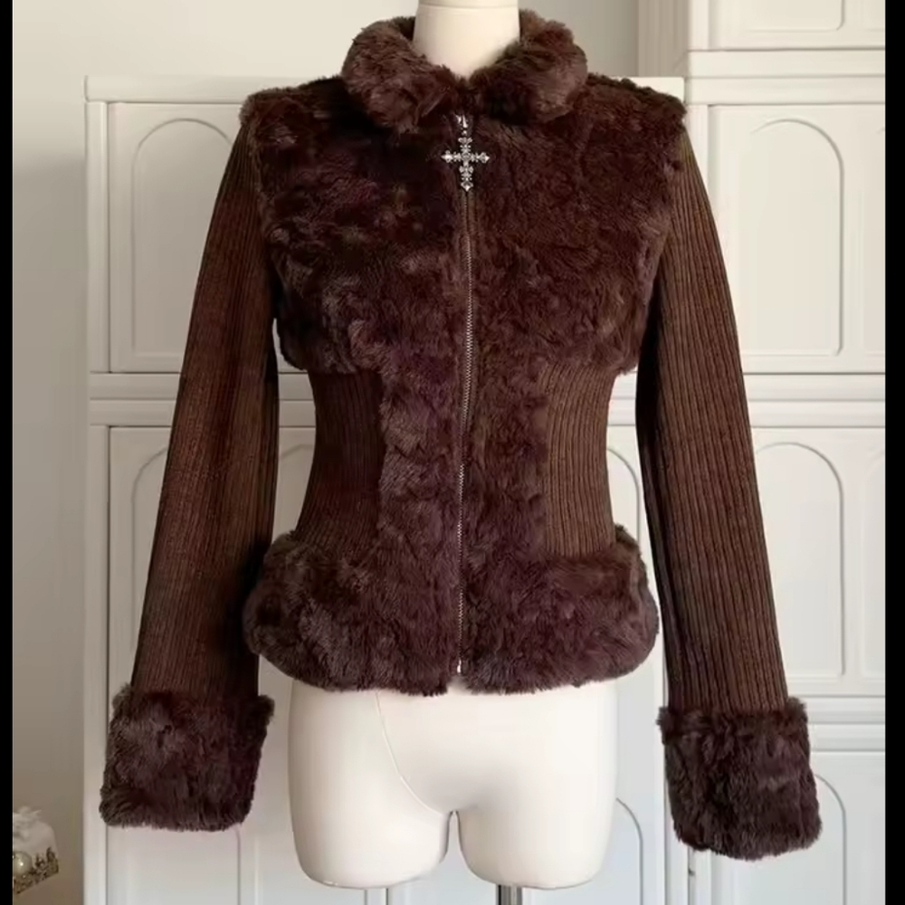 French Vintage Old Money Long Sleeve Cropped Sweaters Cardigan - Picture 1 of 7